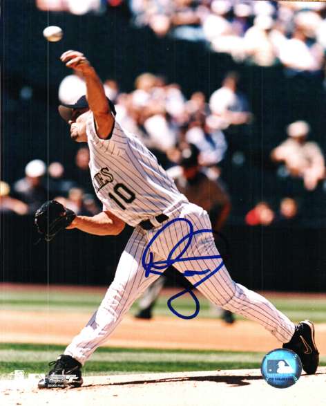 AUTOGRAPHED MIKE HAMPTON 8X10 Colorado Rockies Photo