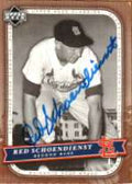 Autographed RED SCHOENDIENST 2005 UPPER DECK CLASSICS CARD
