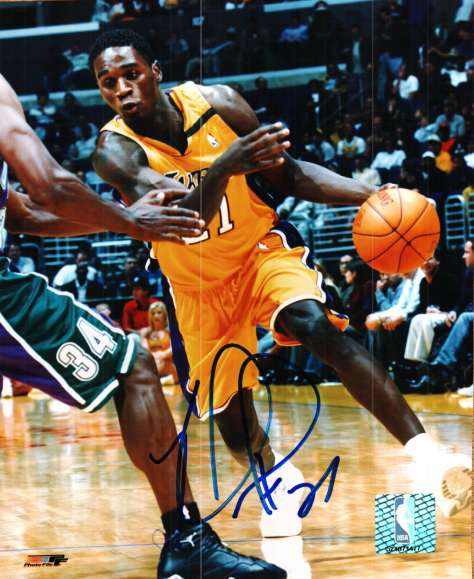 Autographed KAREEM RUSH Los Angeles Lakers Photo