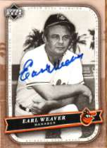 Autographed EARL WEAVER 2005 UPPER DECK CLASSICS CARD
