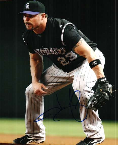AUTOGRAPHED JASON GIAMBI Colorado Rockies Photo