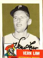 Autographed  VERN LAW 1953 Topps Archives Card