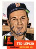 Autographed  TED LEPCIO 1953 Topps Archives Card