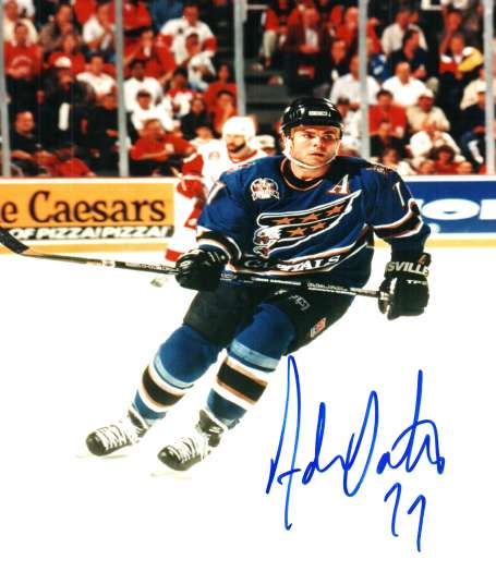 Autographed ADAM OATES Washington Capitals photo.