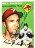 Autographed  MIKE SANDLOCK 1954 Topps Archive card