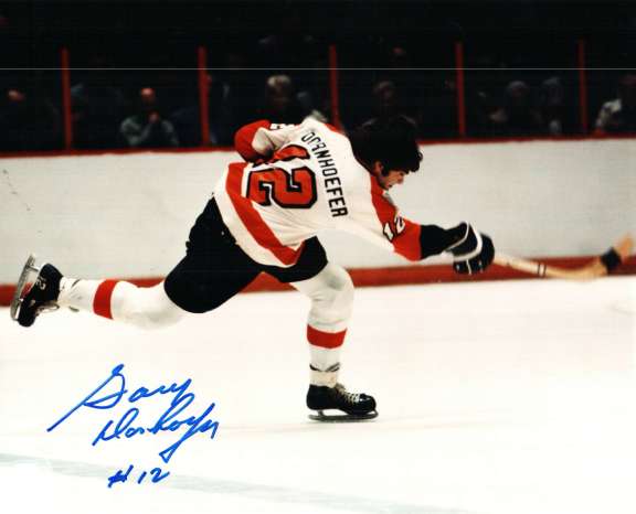 Autographed GARY DORNHOEFER 8X10 photo - Philadelphia Flyers