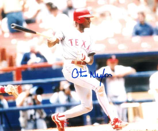 AUTOGRAPHED OTIS NIXON 8X10 Texas Rangers Photo
