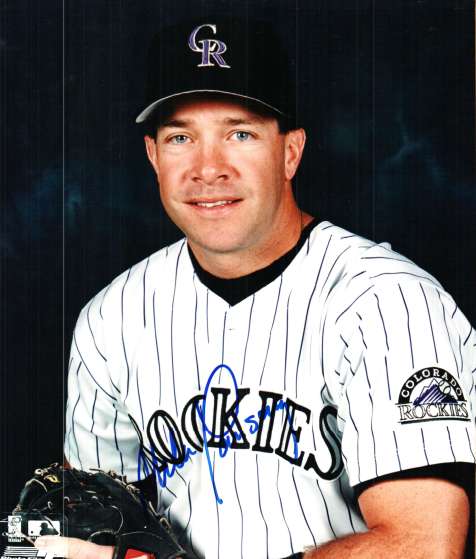 AUTOGRAPHED MIKE LANSING 8X10 Colorado Rockies Photo