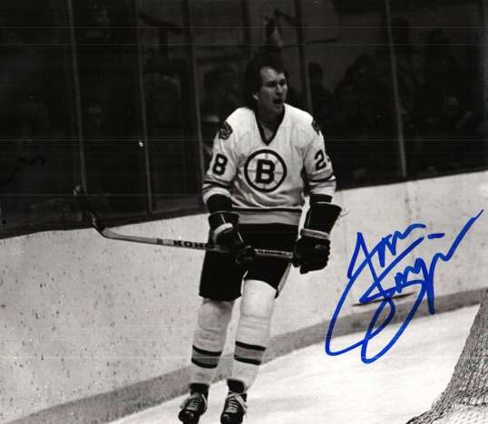 Autographed TOM SONGIN Boston Bruins  Photo