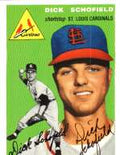 Autographed DICK SCHOFIELD 1954 Topps Archive card