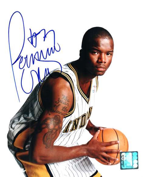 Autographed JERMAINE ONEAL Indiana Pacers Photo