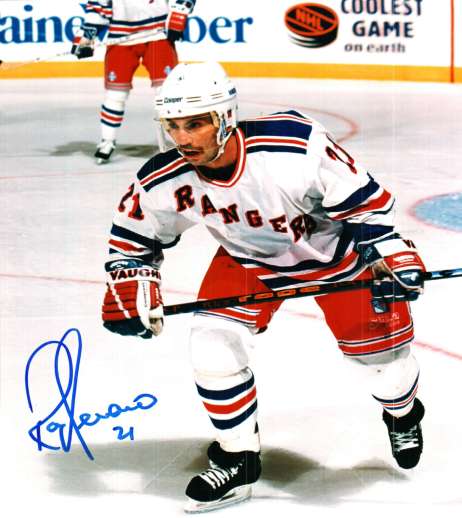 Autographed RAY FERRARO 8x10 New York Rangers Photo
