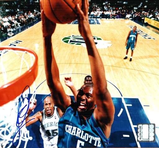 Autographed ELDEN CAMPBELL Hornets Photos
