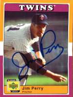 Autographed JIM PERRY UD 1970's Decade Card
