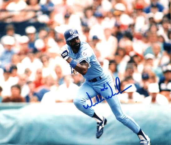 AUTOGRAPHED WILLIE WILSON 8X10 Kansas City Royals Photo