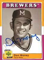 Autographed DON MONEY UD 1970's Decade Card