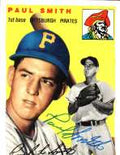 Autographed PAUL SMITH 1954 Topps Archive card