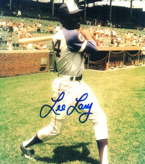 AUTOGRAPHED LEE LACY 8x10 Atlanta Braves photo