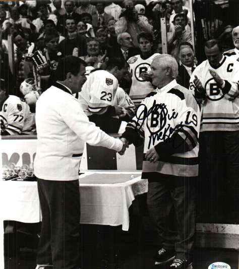 Autographed JOHN MCKENZIE Boston Bruins  Photo