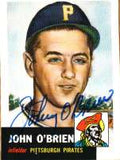 Autographed JOHNNY OBRIEN 1953 Topps Archives Card