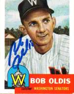 Autographed BOB OLDIS 1953 Topps Archives Card