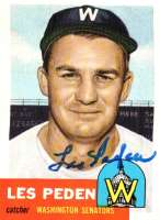 Autographed  LES PEDEN 1953 Topps Archives Card