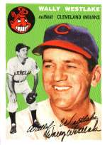 Autographed WALLY WESTLAKE 1954 Topps Archive card