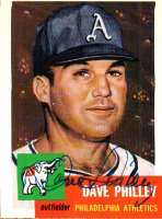 Autographed DAVE PHILLEY 1953 Topps Archives Card