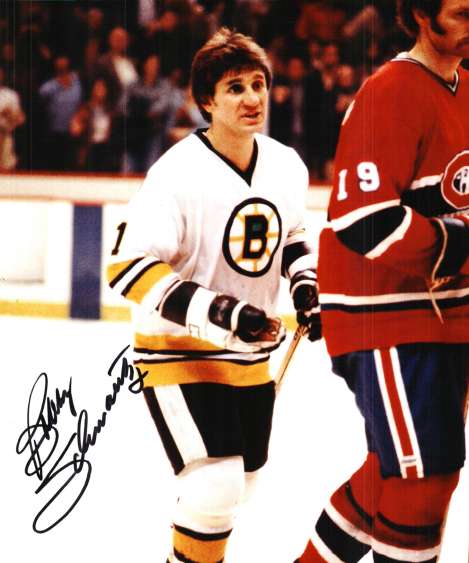 Autographed BOBBY SCHAUMTZ Boston Bruins  Photo