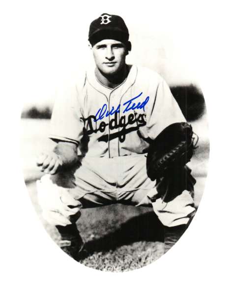 AUTOGRAPHED DICK TEED 8x10 Brooklyn Dodgers photo