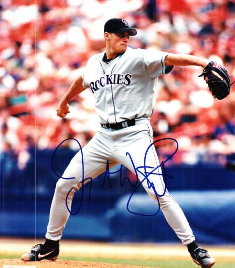 AUTOGRAPHED JAMEY WRIGHT 8X10 Colorado Rockies Photo