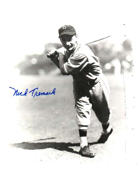 AUTOGRAPHED NICK TREMARK 8x10 Brooklyn Dodgers photo