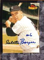 Autographed CLETE BOYER 2001 TOPPS AMERICAN PIE CARD