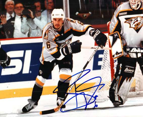 Autographed BOB BOUGHNER 8X10 Nashville Predators photo
