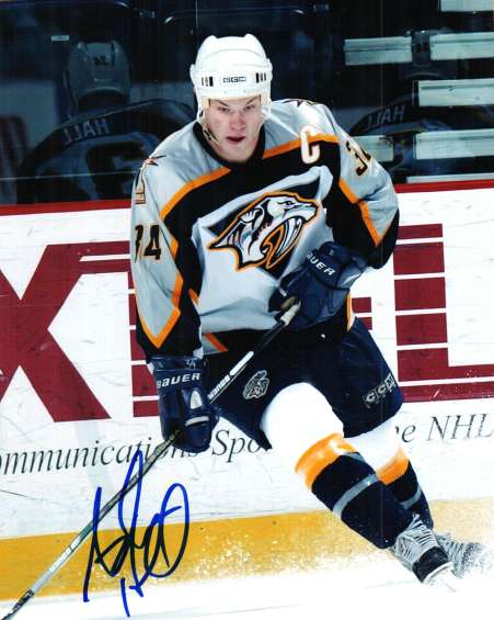 Autographed ADAM HALL Nashville Predators photo