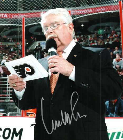 Autographed LOU NOLAN 8X10 photo - Philadelphia Flyers