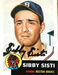 Autographed SIBBY SISTI 1953 Topps Archives Card