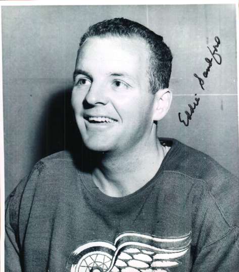 Autographed EDDIE SANDFORD Detroit Red Wings Photo