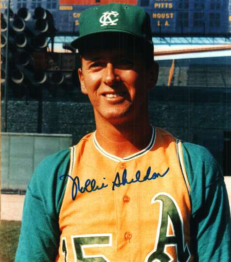 AUTOGRAPHED ROLLIE SHELDON photo  -  KANSAS CITY A's