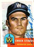 Autographed CHUCK STOBBS 1953 Topps Archives Card