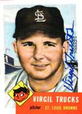 Autographed VIRGIL TRUCKS 1953 Topps Archives Card