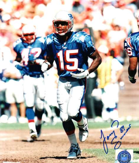 AUTOGRAPHED TONY SIMMONS New England Patriots photo