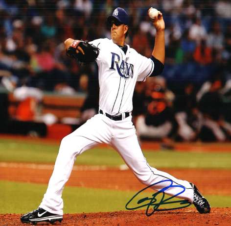 Autographed CESAR RAMOS Tampa Bay Rays Photo.