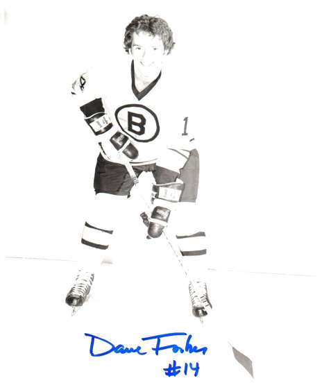 Autographed DAVE FORBES Boston Bruins  Photo