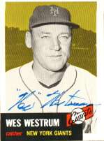 Autographed WES WESTRUM 1953 Topps Archives Card