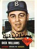 Autographed  DICK WILLIAMS 1953 Topps Archives Card