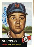 Autographed SAL YVARS 1953 Topps Archives Card
