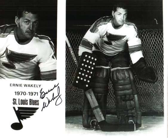 Autographed ERNIE WAKELY St. Louis Blues Photo