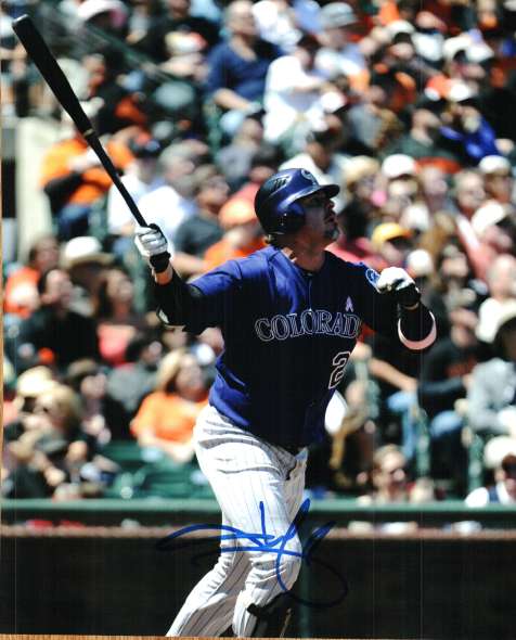 AUTOGRAPHED JASON GIAMBI 8X10 Colorado Rockies Photo