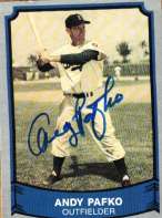 Signed ANDY PAFKO 1989 Pacific Legends Card
